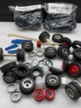 Louis Marx Goodyear Tires, Rims, Toy Car Parts, 2 Bags # 06630 wheels, Vintage